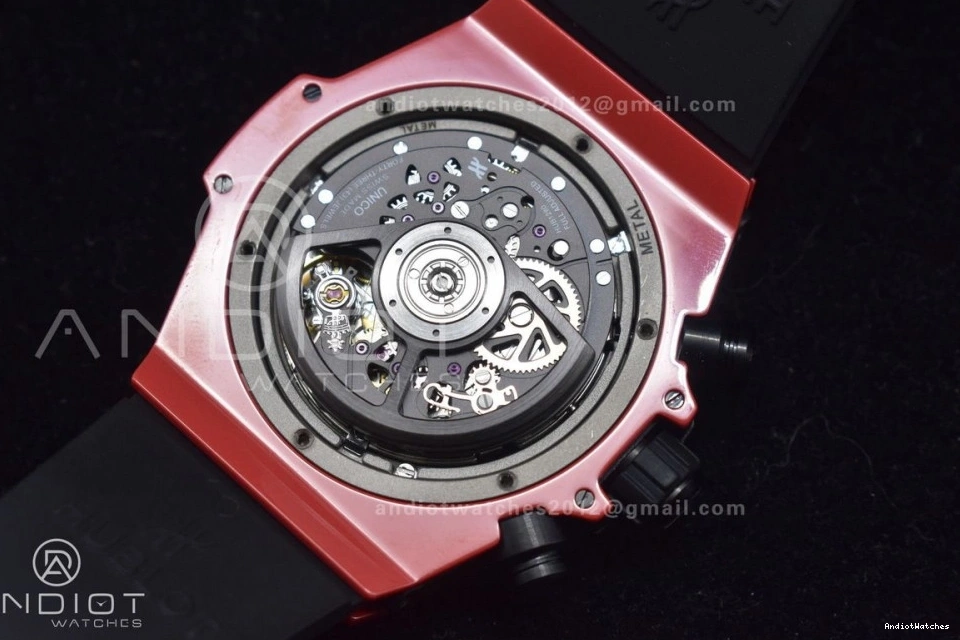 ComfortFit Skeleton 1:1 388 A Red Unico Dial Ceramic Big on Bang Best Rubber BBF Magic Edition Strap Red 0411